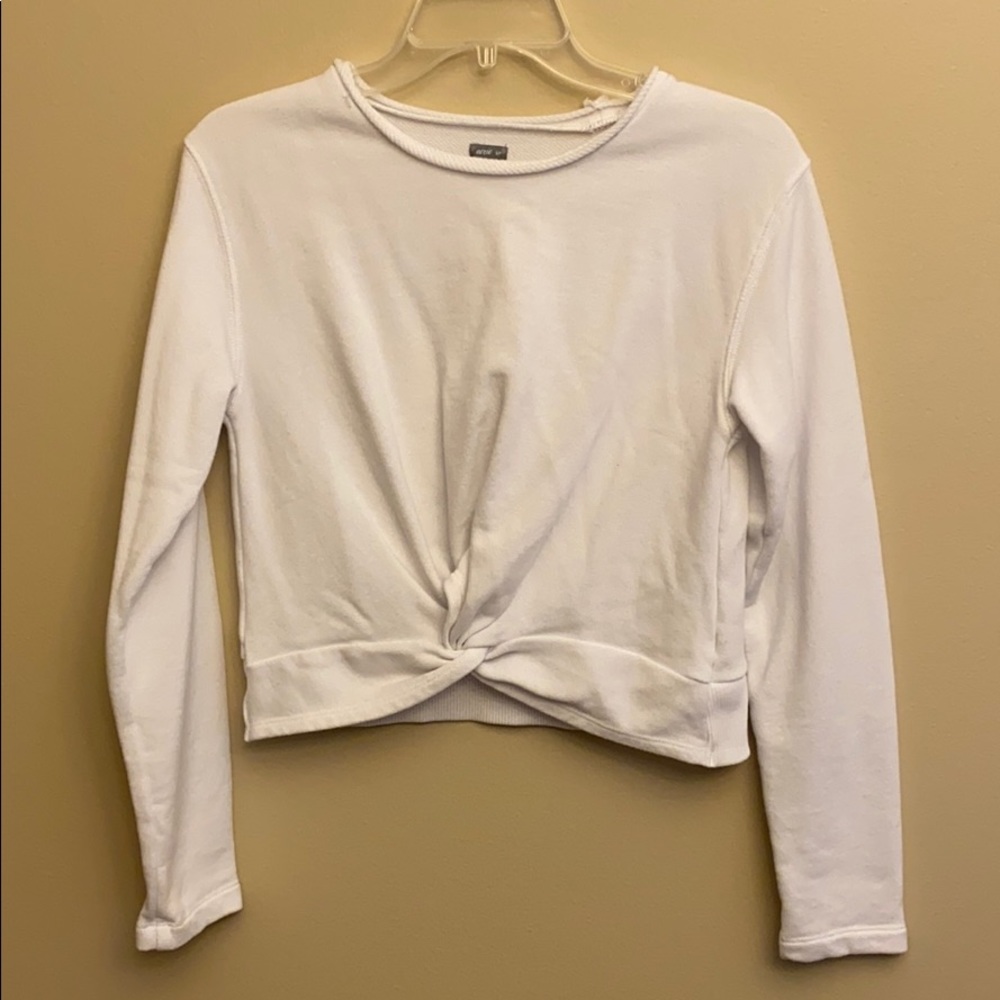 Aerie tie front crop sweatshirt